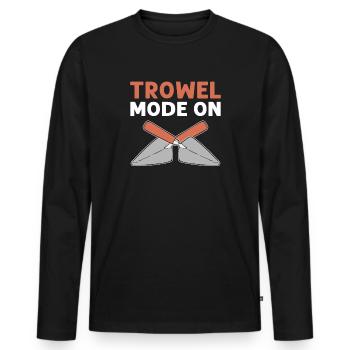 Putty mode on. Cement masonry. Concrete pavers - Men's Premium Organic Long Sleeve Shirt - black - Front - Nico (187cm)