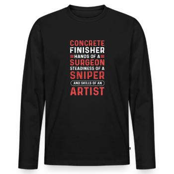 Concrete road builder. Cement masonry. - Men's Premium Organic Long Sleeve Shirt - black - Front - Nico (187cm)