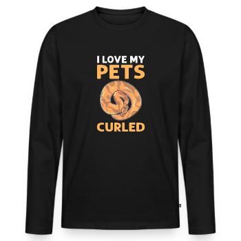 Ich Liebe Meine Haustiere Gelockt. Königliche - Männer Premium Bio Langarmshirt - Schwarz - Vorne - Nico (187cm)