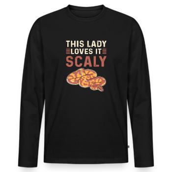 Cette dame l’aime écailleux. Roi Python - T-shirt manches longues Premium bio Homme - noir - Devant - Nico (187cm)
