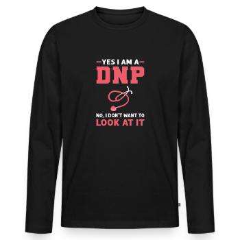 Ja, Ich Bin Ein Dnp. Nein, Ich Möchte Es Mir - Männer Premium Bio Langarmshirt - Schwarz - Vorne - Nico (187cm)