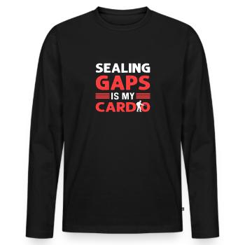 Closing gaps is my job. Exterminator. - Men's Premium Organic Long Sleeve Shirt - black - Front - Nico (187cm)