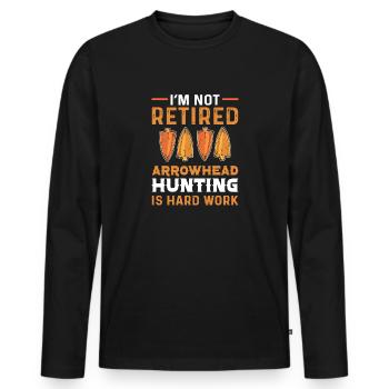 La chasse à la pointe de flèche est un travail difficile. - T-shirt manches longues Premium bio Homme - noir - Devant - Nico (187cm)