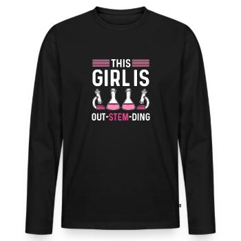 This girl is out-stem-thing. Steminist - Men's Premium Organic Long Sleeve Shirt - black - Front - Nico (187cm)