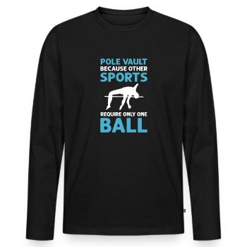 Saut à la perche. Saut en hauteur. Saut à la perche - T-shirt manches longues Premium bio Homme - noir - Devant - Nico (187cm)