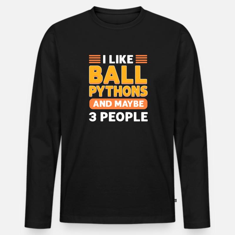 J’aime les pythons boules. Roi python. T-shirt manches longues Premium bio Homme