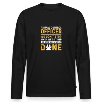 Aco. We don't stop when we're tired. - Men's Premium Organic Long Sleeve Shirt - black - Front - Nico (187cm)