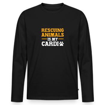 Die Rettung Von Tieren Ist Meine - Männer Premium Bio Langarmshirt - Schwarz - Vorne - Nico (187cm)