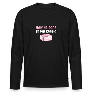Seifenherstellung Ist Mein Herzschlag. Die - Männer Premium Bio Langarmshirt - Schwarz - Vorne - Nico (187cm)