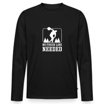 Aucune ligne d’arrivée n’est requise. lanceur de disque. - T-shirt manches longues Premium bio Homme - noir - Devant - Nico (187cm)