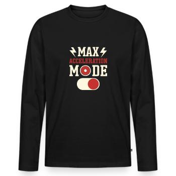 Mode d'accélération maximale activé. lanceur de disque. - T-shirt manches longues Premium bio Homme - noir - Devant - Nico (187cm)
