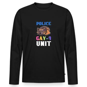 Police Gay-9 Unit. Lgbtq police. policeman - Men's Premium Organic Long Sleeve Shirt - black - Front - Nico (187cm)