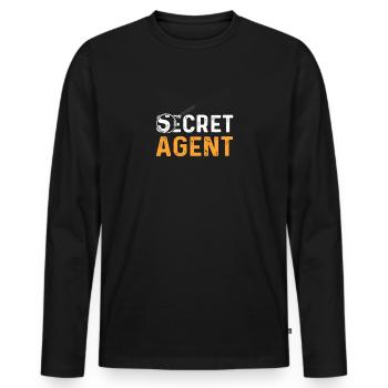 Secret agent. Private detective. Private detective. - Men's Premium Organic Long Sleeve Shirt - black - Front - Nico (187cm)