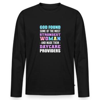 Appreciation of childcare. Providers of - Men's Premium Organic Long Sleeve Shirt - black - Front - Nico (187cm)