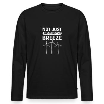 Nicht Nur Auf Den Wind Schießen. - Männer Premium Bio Langarmshirt - Schwarz - Vorne - Nico (187cm)