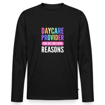 Assistante maternelle pour les petites choses de la vie. - T-shirt manches longues Premium bio Homme - noir - Devant - Nico (187cm)