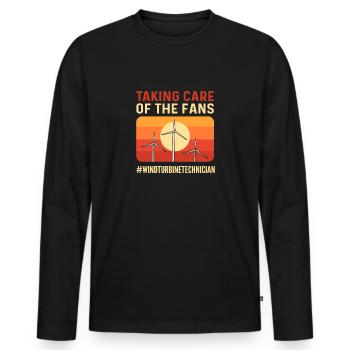 Die Pflege Der Ventilatoren. Techniker Für - Männer Premium Bio Langarmshirt - Schwarz - Vorne - Nico (187cm)