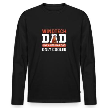 Wind Tech Dad. Windmühlenbetreiber. - Männer Premium Bio Langarmshirt - Schwarz - Vorne - Nico (187cm)