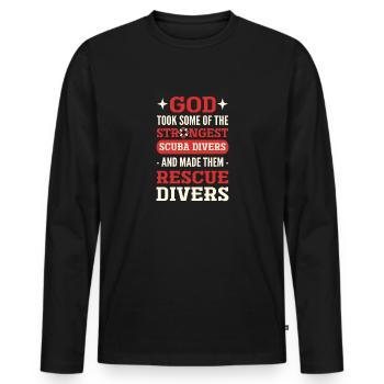 Les plongeurs les plus forts deviennent des plongeurs de sauvetage - T-shirt manches longues Premium bio Homme - noir - Devant - Nico (187cm)