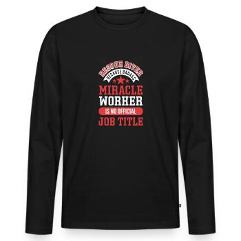 Motif plongeur de sauvetage vintage. Pour les plongeurs sauveteurs - T-shirt manches longues Premium bio Homme - noir - Devant - Nico (187cm)