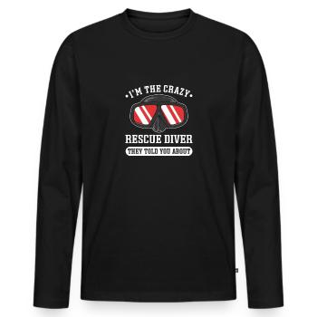 Je suis le plongeur sauveteur fou. - T-shirt manches longues Premium bio Homme - noir - Devant - Nico (187cm)