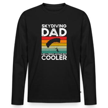 Père parachutiste. - T-shirt manches longues Premium bio Homme - noir - Devant - Nico (187cm)