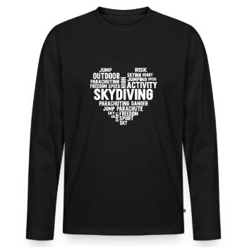 Parachutisme. pour les parachutistes et - T-shirt manches longues Premium bio Homme - noir - Devant - Nico (187cm)