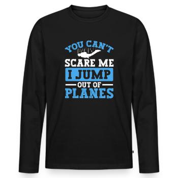 Je saute des avions. Pour - T-shirt manches longues Premium bio Homme - noir - Devant - Nico (187cm)