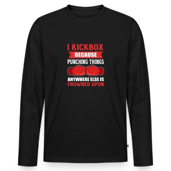 Martial-arts-kämpfer Und Kickboxer. Kickboxen - Männer Premium Bio Langarmshirt - Schwarz - Vorne - Nico (187cm)