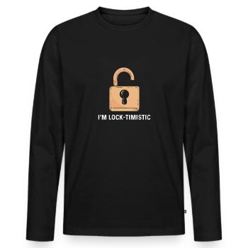 Ich Bin Lock-timistic. Schlösser Knacken. - Männer Premium Bio Langarmshirt - Schwarz - Vorne - Nico (187cm)