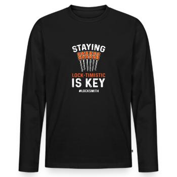 Lock-timistic Ist Der Schlüssel. Schlösser - Männer Premium Bio Langarmshirt - Schwarz - Vorne - Nico (187cm)