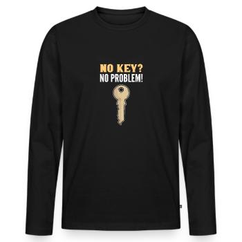 Kein Schlüssel? Kein Problem. Lock Picking. - Männer Premium Bio Langarmshirt - Schwarz - Vorne - Nico (187cm)