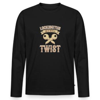 Schlüsseldienste Machen Es Mit Einem Twist. - Männer Premium Bio Langarmshirt - Schwarz - Vorne - Nico (187cm)
