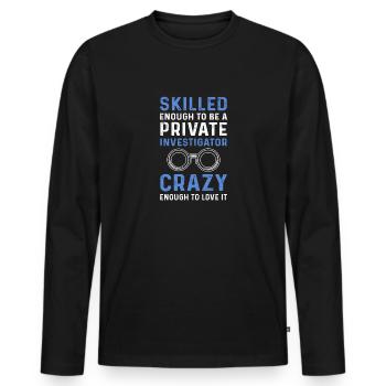 Private detective. Secret spy. Private detective - Men's Premium Organic Long Sleeve Shirt - black - Front - Nico (187cm)