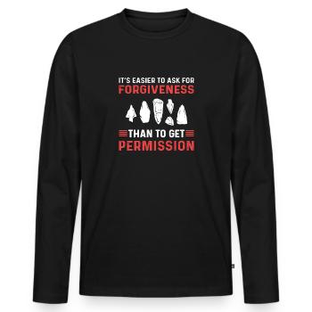 Collecte d’artefacts. Chasseur à pointe de flèche. - T-shirt manches longues Premium bio Homme - noir - Devant - Nico (187cm)