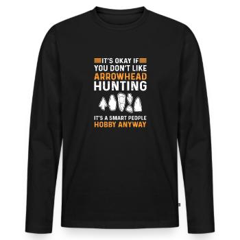 Collecte d’artefacts. Chasseur à pointe de flèche. - T-shirt manches longues Premium bio Homme - noir - Devant - Nico (187cm)