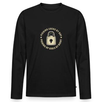 Schlösser Knacken Am Tag. Lock Picking. - Männer Premium Bio Langarmshirt - Schwarz - Vorne - Nico (187cm)