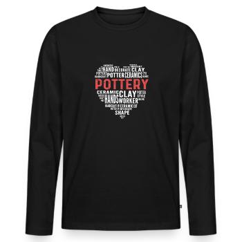 Make pottery. For potters, potters and ceramists - Men's Premium Organic Long Sleeve Shirt - black - Front - Nico (187cm)