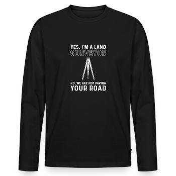 Ja, Ich Bin Ein Landvermesser. Kartograph. - Männer Premium Bio Langarmshirt - Schwarz - Vorne - Nico (187cm)
