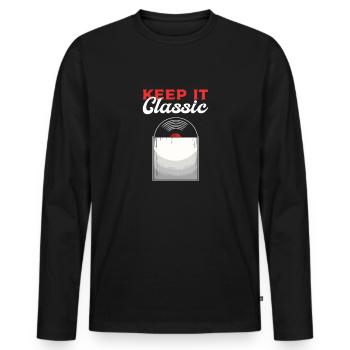 Keep It Classic. For Lp collectors. - Men's Premium Organic Long Sleeve Shirt - black - Front - Nico (187cm)