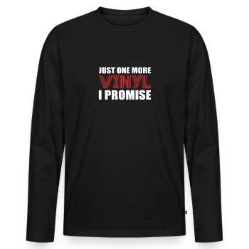 Un seul vinyle de plus, promis. - T-shirt manches longues Premium bio Homme - noir - Devant - Nico (187cm)