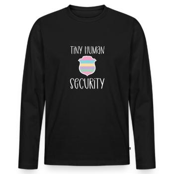 Tiny Human Security Anerkennung Der - Männer Premium Bio Langarmshirt - Schwarz - Vorne - Nico (187cm)