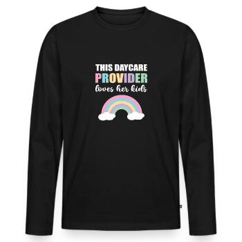 This childminder loves her children. - Men's Premium Organic Long Sleeve Shirt - black - Front - Nico (187cm)