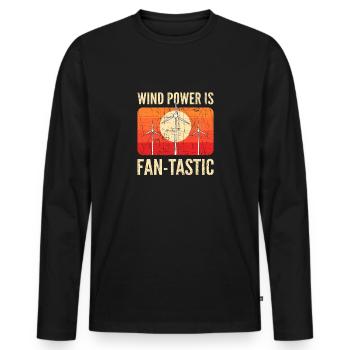 L’énergie éolienne est fantastique. Technicien pour - T-shirt manches longues Premium bio Homme - noir - Devant - Nico (187cm)