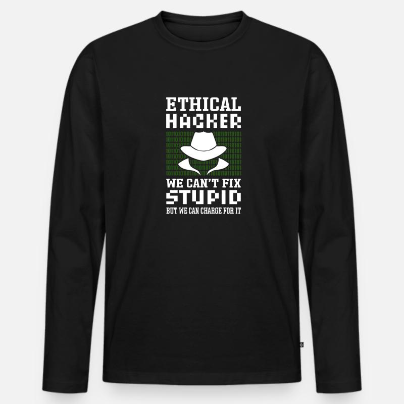 Ethischer Hacker. White Hat Hacker. Männer Premium Bio Langarmshirt