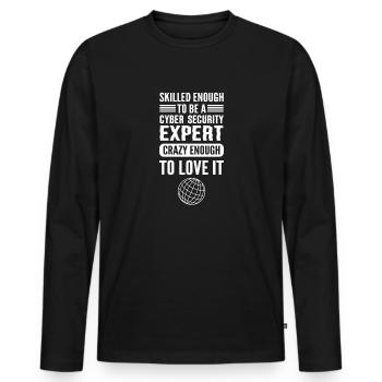 White Hat Hacker. Cyber-krieger. - Männer Premium Bio Langarmshirt - Schwarz - Vorne - Nico (187cm)