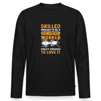 Pest Control Command. - Men's Premium Organic Long Sleeve Shirt - black - Front - Nico (187cm)