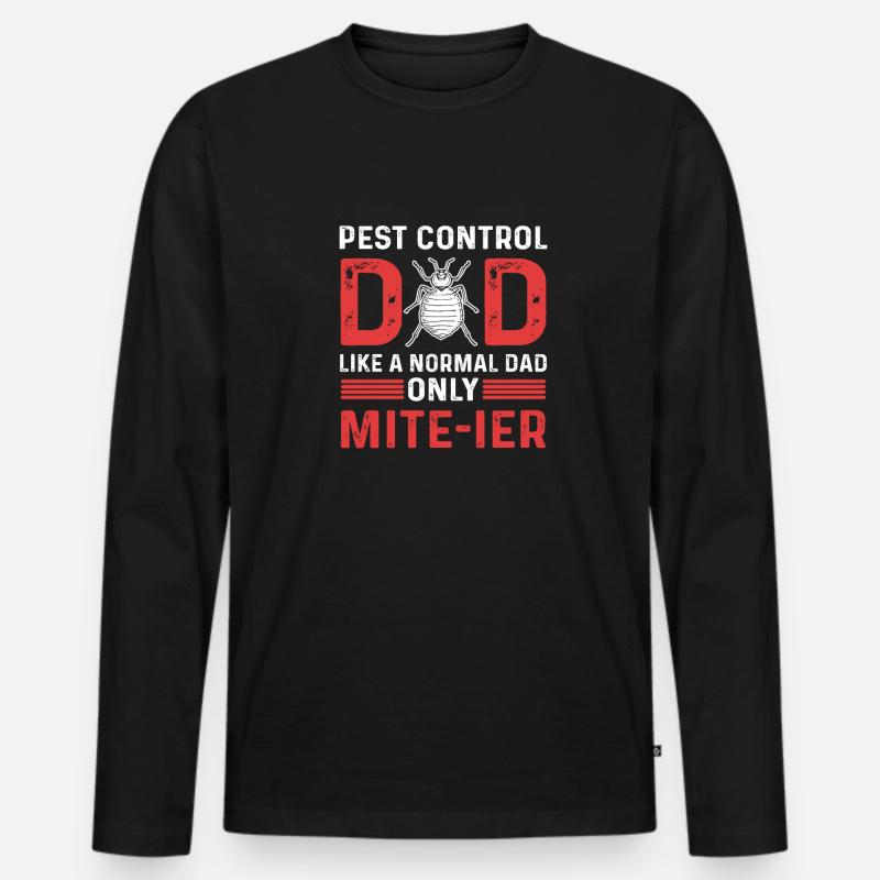 Schädlingsbekämpfung Papa. Exterminator Dad. - Männer Premium Bio Langarmshirt - Schwarz
