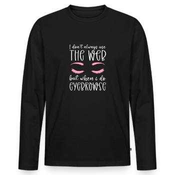 Microblading. Pour les esthéticiennes, sourcils et - T-shirt manches longues Premium bio Homme - noir - Devant - Nico (187cm)