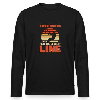 Les kitesurfeurs ont la laisse la plus longue. Kitesurf - T-shirt manches longues Premium bio Homme - noir - Devant - Nico (187cm)